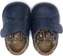 Fendi Kids FF-motif leather crib shoes Blue - Thumbnail 3