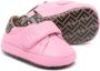 Fendi Kids FF-motif leather crib shoes Pink - Thumbnail 2