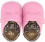 Fendi Kids FF-motif leather crib shoes Pink - Thumbnail 3