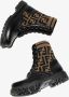 Fendi Kids FF-motif panelled ankle boots Black - Thumbnail 3