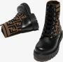 Fendi Kids FF-motif panelled ankle boots Black - Thumbnail 4
