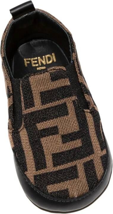 Fendi Kids FF-motif slippers Brown