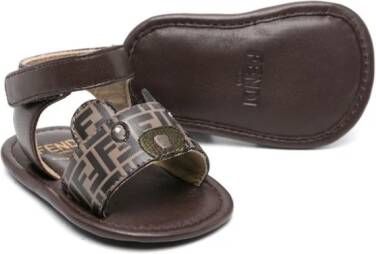 Fendi Kids FF-pattern leather sandals Brown