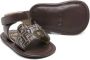 Fendi Kids FF-pattern leather sandals Brown - Thumbnail 2