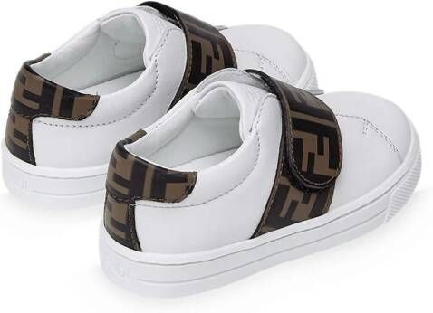 Fendi Kids FF touch strap sneakers White