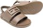 Fendi Kids logo-appliqué touch-strap sandals Brown - Thumbnail 2