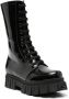 Fendi Kids logo-embossed patent leather boots Black - Thumbnail 2