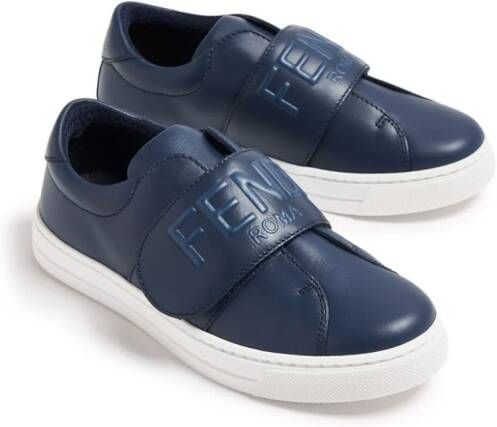 Fendi Kids logo-embossed sneakers Blue