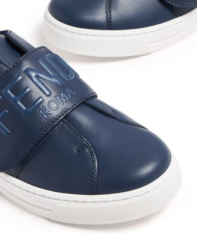 Fendi Kids logo-embossed sneakers Blue