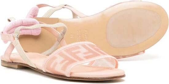 Fendi Kids logo-jacquard sandals Pink