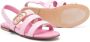 Fendi Kids logo-plaque calf-leather sandals Pink - Thumbnail 2