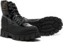 Fendi Kids logo-print leather trekking boots Black - Thumbnail 2