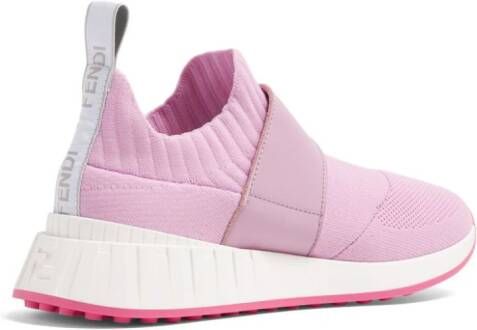 Fendi Kids logo-print mesh sneakers Pink