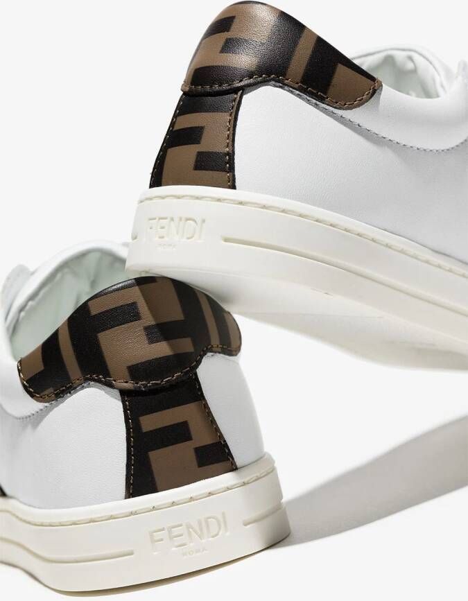 Fendi Kids logo-strap low-top sneakers White