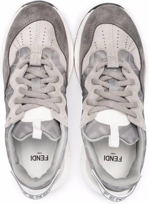 Fendi Kids multi-panel lace-up sneakers Grey