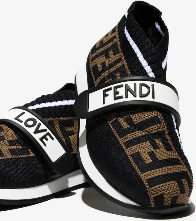 Fendi Kids Rockoko FF-motif sneakers Black