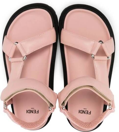 Fendi Kids touch-strap fastening sandals Pink