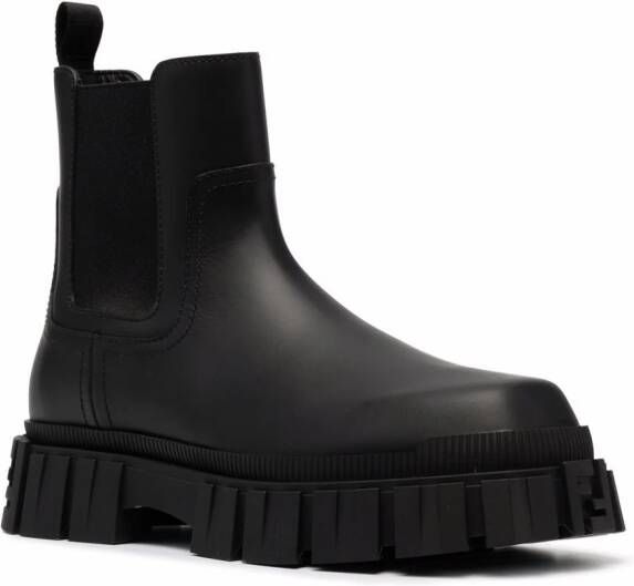 FENDI leather slip-on ankle boots Black
