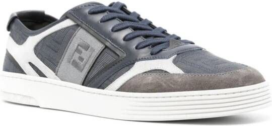 FENDI logo-embroidered panelled sneakers Blue