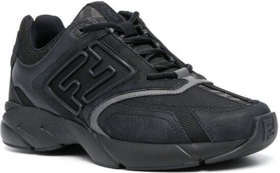 FENDI logo-print mesh-panelled sneakers Black