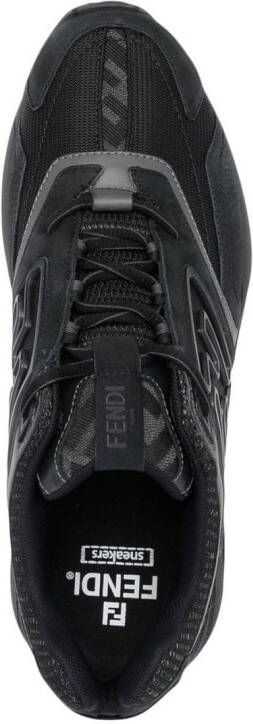 FENDI logo-print mesh-panelled sneakers Black