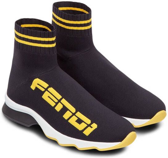 FENDI logo sock sneakers Black