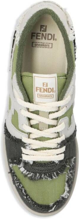 FENDI Match denim sneakers Green