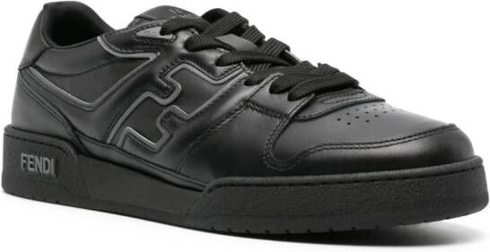 FENDI Match leather sneakers Black