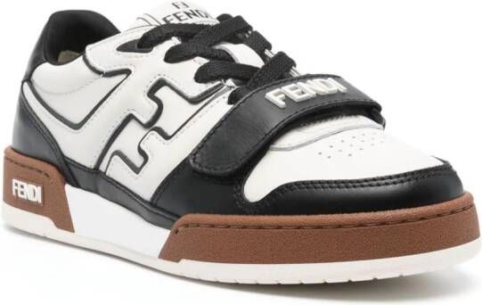 FENDI Match panelled leather sneakers Black