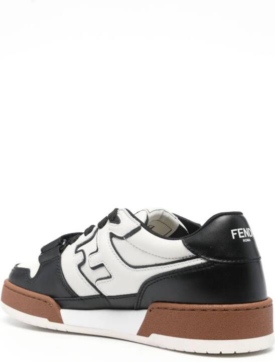 FENDI Match panelled leather sneakers Black