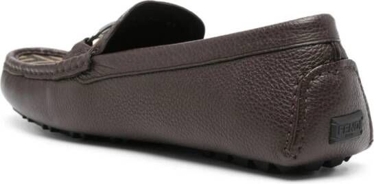 FENDI O'Lock leather loafers Brown