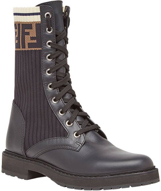 FENDI Rockoko combat boots Black