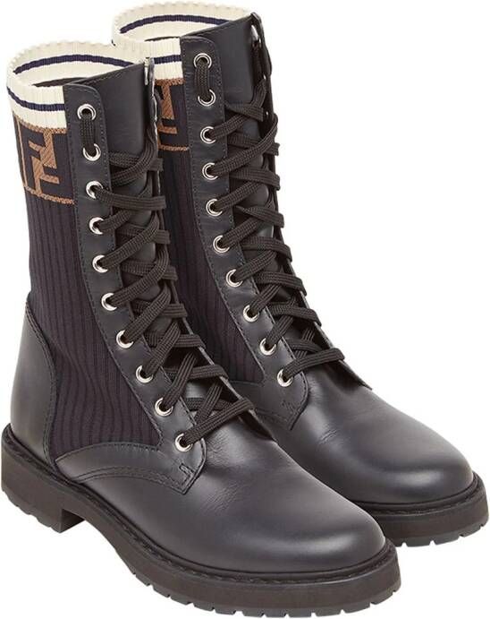 FENDI Rockoko combat boots Black