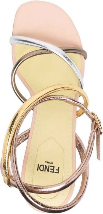 FENDI strappy monogram 90mm heel sandals Yellow
