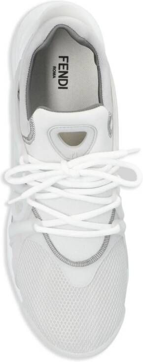 FENDI Tag lace-up panelled sneakers White