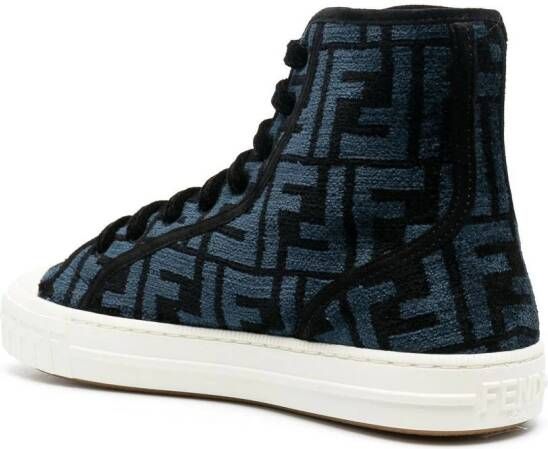 FENDI velvet FF high-top sneakers Blue