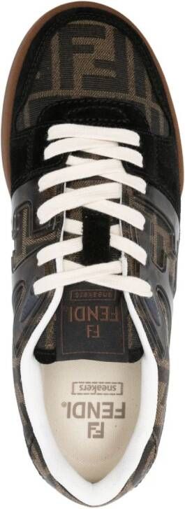 FENDI Zucca-monogram panelled sneakers Black
