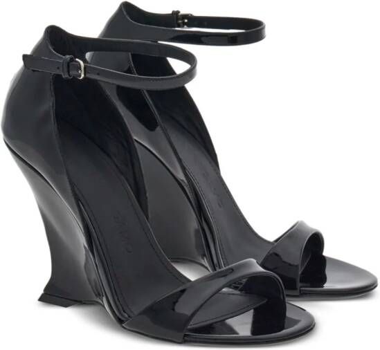 Ferragamo 100mm patent leather sandals Black