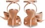 Ferragamo 105mm asymmetric-bow satin sandals Neutrals - Thumbnail 3