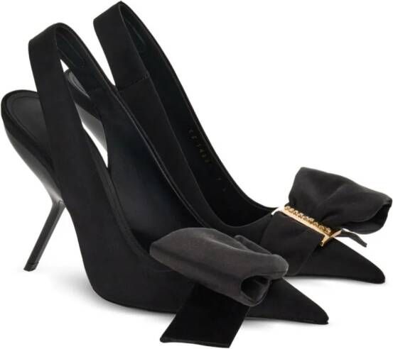 Ferragamo 105mm bow slingback pumps Black