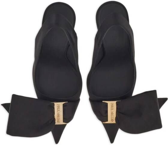 Ferragamo 105mm bow slingback pumps Black