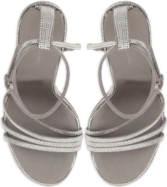 Ferragamo 105mm crystal-embellished leather sandals Silver
