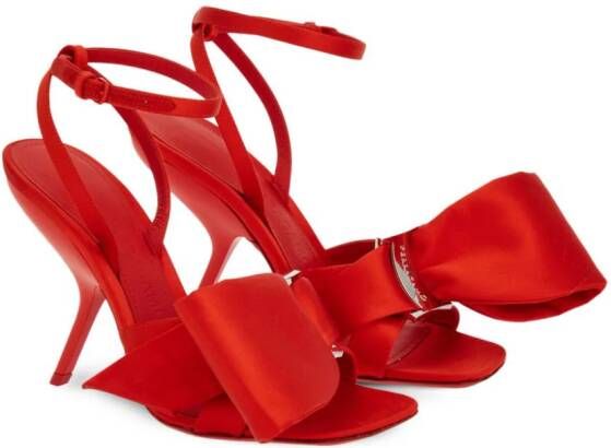 Ferragamo 105mm oversized-bow leather sandals Red