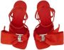 Ferragamo 105mm oversized-bow leather sandals Red - Thumbnail 4