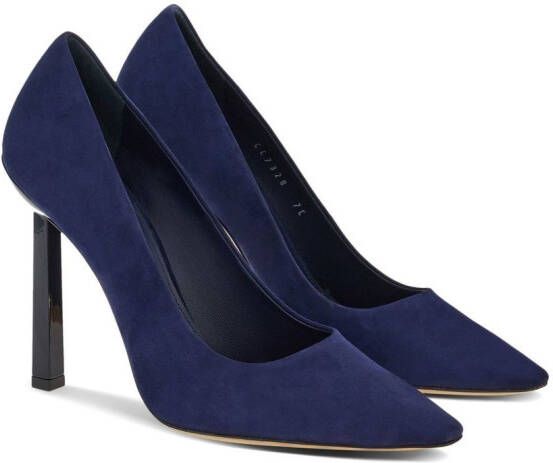 Ferragamo 105mm suede pump shoes Blue