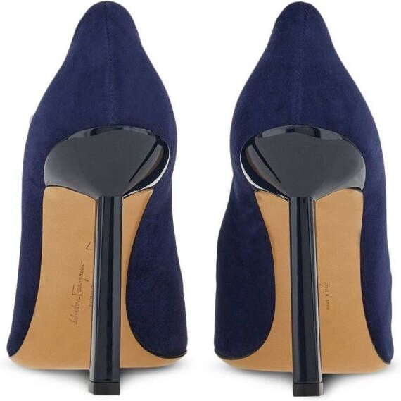 Ferragamo 105mm suede pump shoes Blue