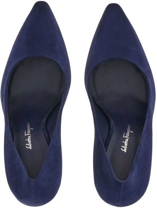 Ferragamo 105mm suede pump shoes Blue