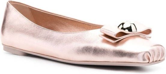 Ferragamo 10mm Pina bow-detail ballerinas Pink