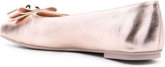 Ferragamo 10mm Pina bow-detail ballerinas Pink