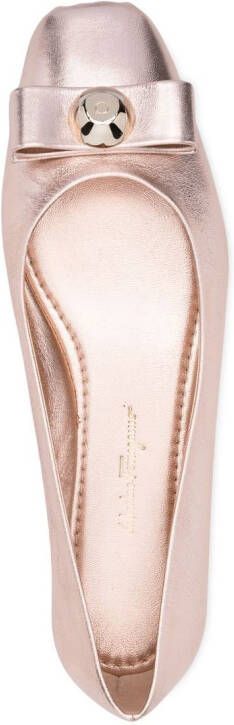 Ferragamo 10mm Pina bow-detail ballerinas Pink